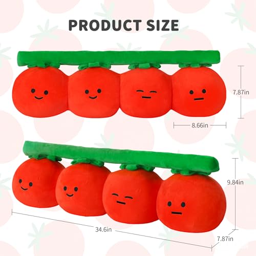 Image of LANPU Tomato Throw Pillow, Soft Plush Fruit Cushion for Sofa, Bed and Couch