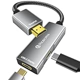 Reborn HDMI to USB C Adapter 4K 60Hz | Uni-Directional HDMI Source to Type-C Display Adapter for AR Glasses XREAL One、Air 2 Pro/VITURE Pro/RayNeo Air 2s/Rokid,PS5,Portable Monitors