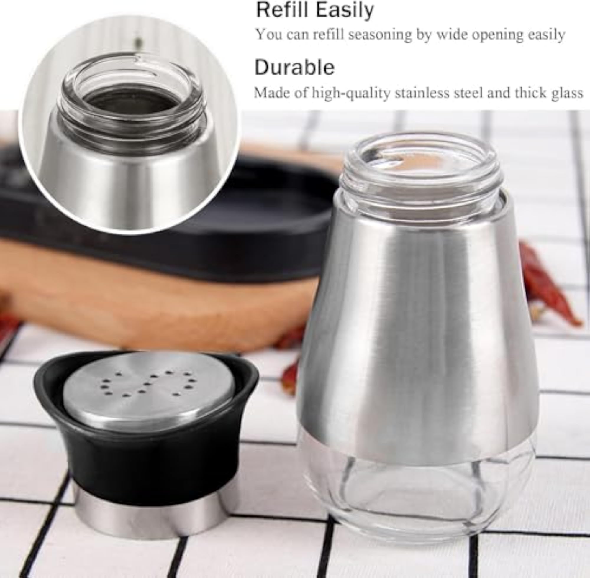 Premium 2-Piece Spice Jar Set with Tray