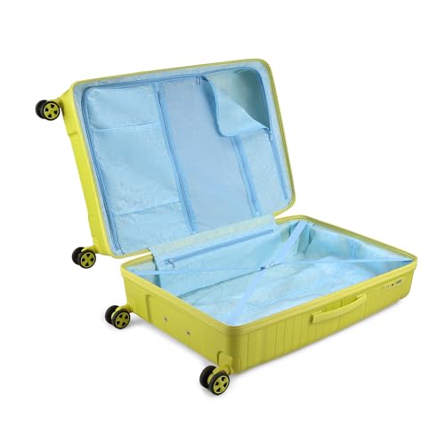 Image of Skybags Polypropylene Skylite Check-in Trolley Bag, 77cm | Large Hard-Sided Luggage for Travel with Smooth 8-Spinner Wheel & TSA Lock | 5-Year International Warranty - Yellow