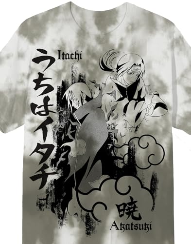Naruto Oversize Itachi Adult Gray Wash Short Sleeve Tee2