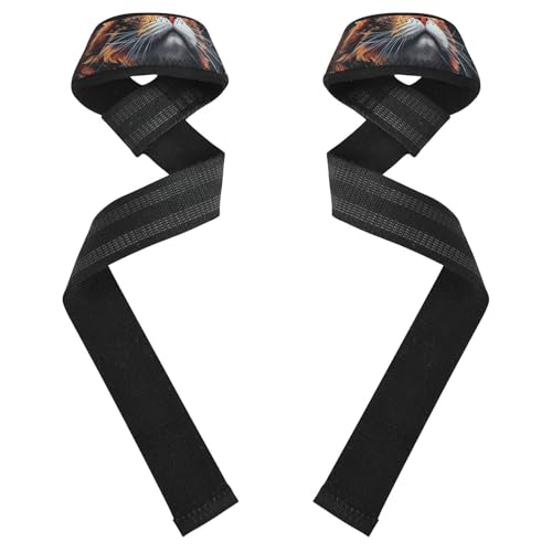 Nander Starry Cat Wrist Straps for Weightlifting,Lifting Straps with Neoprene Cushioned Wrist Padded and Anti-Skid Silicone for Strength Training,Bodybuilding,Deadlifting