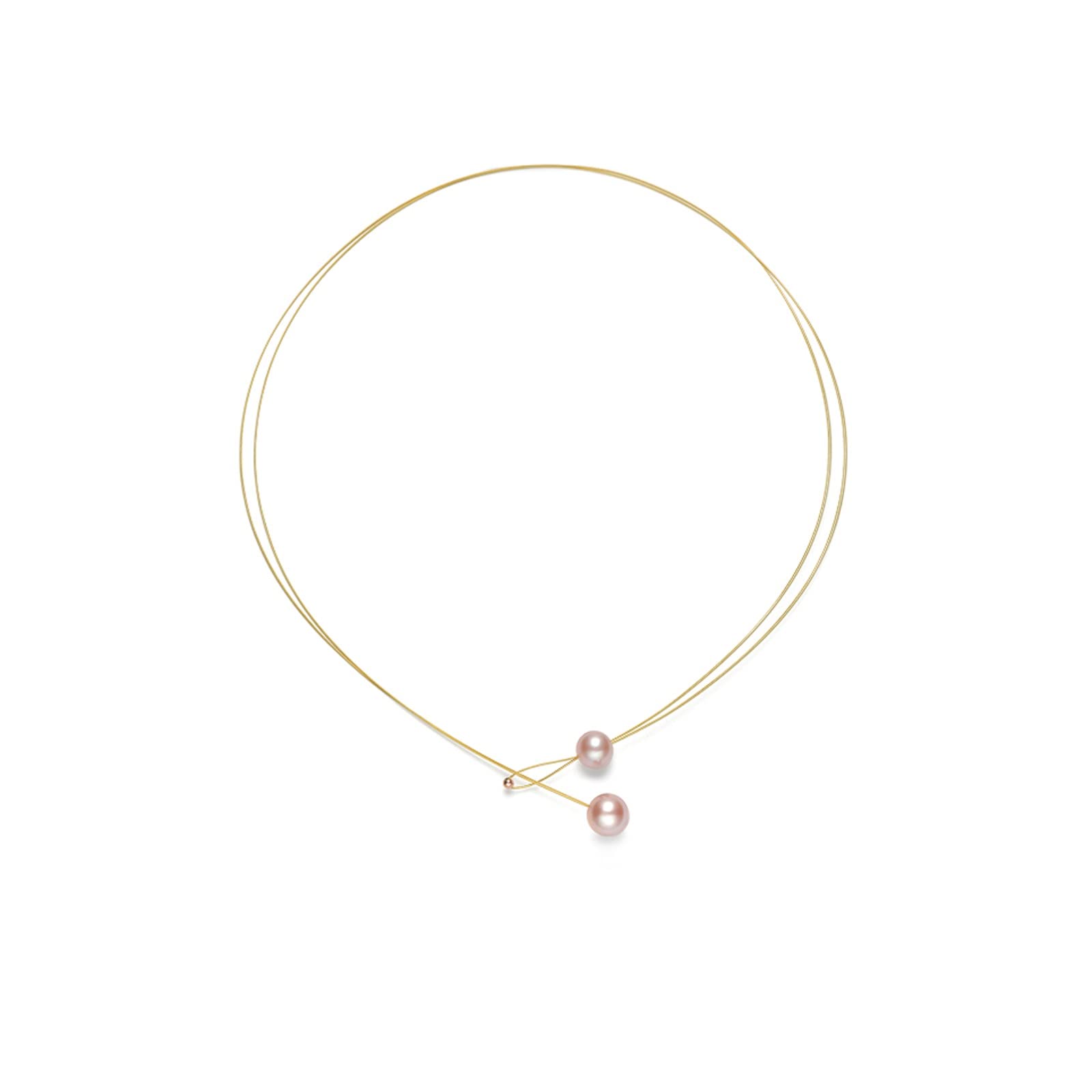Colliers ronds de perles d'eau douce violet de haute qualité - 7