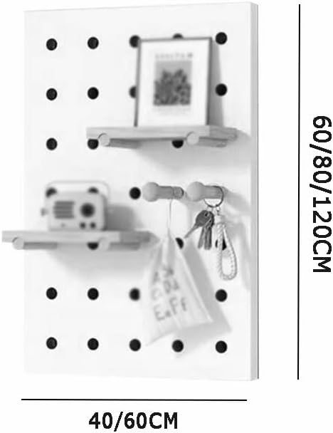 Pegboard Combination Kit, Wood Pegboard Wall Hanging Modular Organizer Storage Boards Display Pegboard Panel for Bedroom Office, Stable Load-Bearing (Color : Black, Size : 6