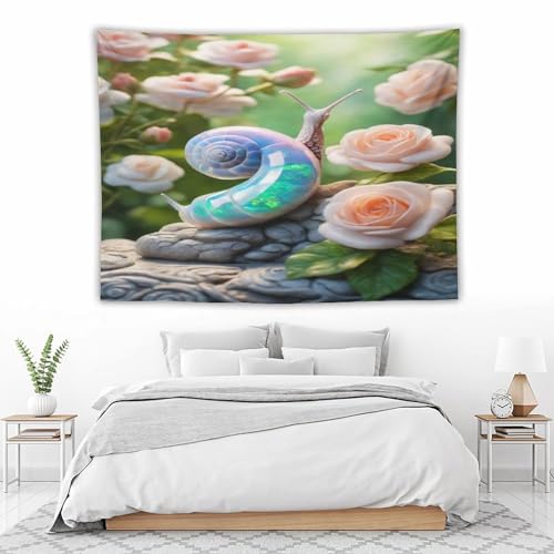 Tapisserie murale escargot mignon tenture décoration de chambre