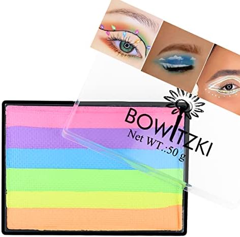 Bowitzki 50g Pastel Color Split Cake Water Activated eyeliner UV neon Graphic eye liner Hydra Liner Rainbow Easter Glow Face Body Paint Makeup