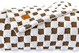 WOLF CREEK BLANKET- Camel & White Fuzzy Fun 3D Checkered Throw Blanket – Ultra Soft Shaggy Fleece for Cozy Comfort. Beautiful Gift for Women with Style 50 x 65 inches.