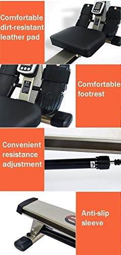 Image of Rowing Machine with HD Dial Display and Adjustable Resistance Non-Slip Pedal Design Safe Suitable for Office Balcony Cardio Fitness Equipment