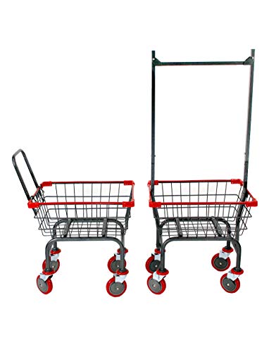 Compact Utility Mini Cart (Jelly) With U- Handle (Gray-Red) (Red) #TOP4