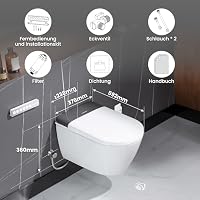 Casta Diva Dusch WC Komplettanlage mit UV-Sterilisation, Hänge WC mit Bidet Funktion, Sitzheizung, Entkalkungs und Geruchsfunktion, Automatischer Deckelöffnung und WC Fernbedienung (CD-AU002) – Ansicht 9