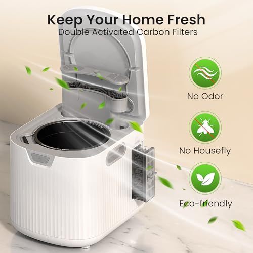 Kismile Electric Composter for Kitchen, 2.5L (Max 3.3L) Indoor Smart Compost Bin, Auto-Cleaning/3 Modes, Food Recycler with Low Noise, Odorless with 2 Carbon Filters - Image 4