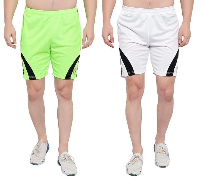 Image of DIA A DIA Men's Polycotton Running Sports Gym Shorts Pack of 2