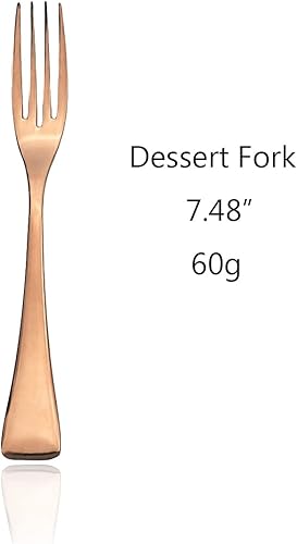 Miniatura 7 de 4 piezas cobre buena 18/10 acero inoxidable espejo rosa cucharadita, 5.7 pulgadas