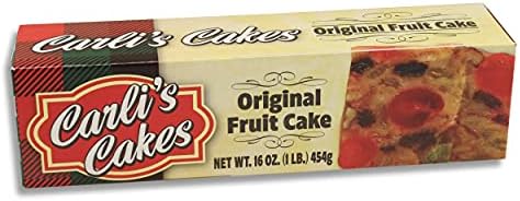 Fruitcake - Made From The Finest Fruits and Nuts - Individually Wrapped For Freshness - 1lb Fruit Cake - By Carli's Cakes