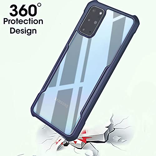 Image of WOW IMAGINE Shock Proof Clear Back Cover Case Mobile Cover for Samsung Galaxy S20 FE 5G (Hard | Hybrid PC + TPU | Full Armour Device & Camera Protection | Blue)