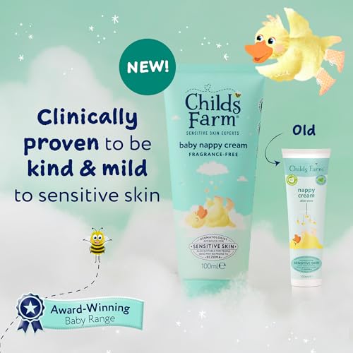 Childs Farm Baby Nappy Cream, Fragrance Free | Soothing, Moisturising & Hydrating | Suitable for Newborns with Dry, Sensitive & Eczema-prone Skin, 100ml (Pack of 2)