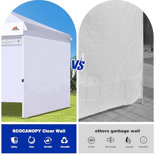 SCOCANOPY SideWall for 10x10 Pop Up Canopy Frame, 3 Pack SunWall Only,Black - Image 4