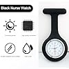 SHUBEIEUMI Nurses Watch, Nurse Watch Brooch, Silicone Nurse Fob Watch, for The Health Care Industry-Black #1