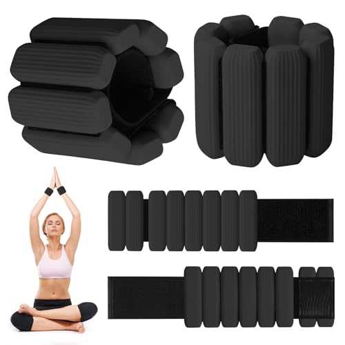 Lot de 2 poids de poignet réglables homme femme lests gym noir