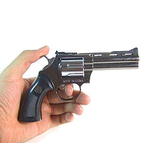 Image of Gun Shape Refillable Gas Lighter with Keychain Pouch - Windproof Flame Lighter for Kitchen & Outdoor Use