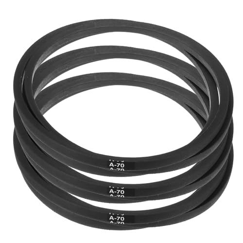 Image of uxcell 3pcs A70 or 4L720 Classic Wrapped Rubber V-Belt, 70 inch(1775mm) Inside Circumference, A Profile V Belt