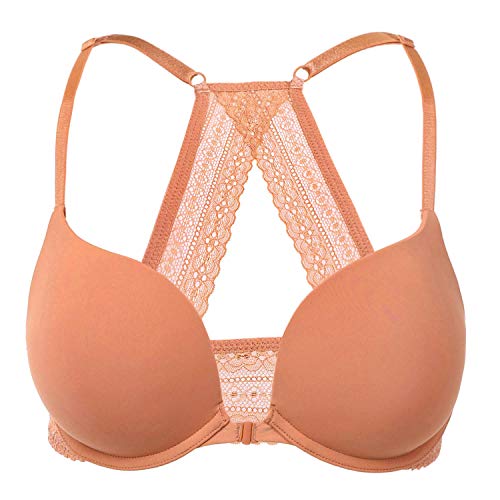 Dobreva Women's Push Up Bra Racerback Front Closure Bras Plunge Underwire Tshirt Padded Lace Sun Kissed 38Dd #TOP28