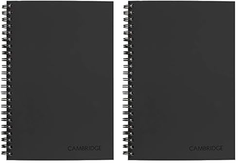 Cambridge Business Notebook, Legal Ruled, 5" x 8", Small, Wirebound, 80 Sheets, Black (06074) (Pack of 2)