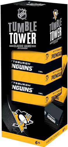 Baby Fanatic MasterPieces Game Day - NHL Pittsburgh Penguins - Officially Licensed Tumble Tower, Real Wood Blocks