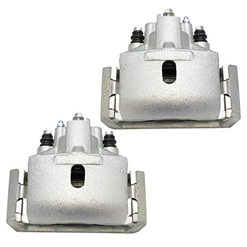 Image of TRQ Rear Driver and Passenger Side Brake Caliper Set Caliper Brackets Hardware Compatible with 07-09 Chrysler Aspen 04-09 Dodge Durango 02-10 Dodge Ram 1500 03 Ram 1500 Van 2500 Van 3500
