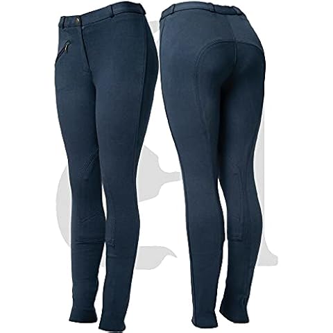 Astile Equestrian HORSE RIDING LADIES SOFT STRETCHY JODPHURS/JODHPURS JODS NAVY (Size 18/36-Inch) Cover