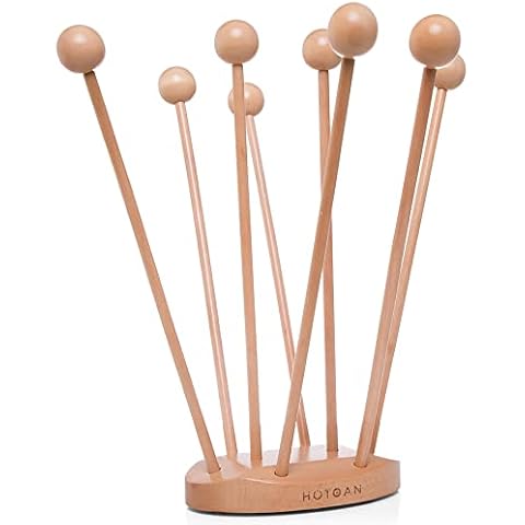 HOTCAN Plastic Bag Drying Rack, Reusable Bag Drying Rack, Bottle Drying Rack Space Saving for Kitchen, Bottle Dryer Rack, Beech Wood Drying Rack, Easily Assembled and Disassembled for Storage Cover