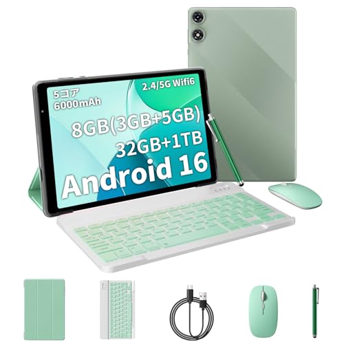 �^�u���b�g 10�C���` Wi-Fi6���f�� Android15 8GB RAM+32GB ROM 1280*800 IPS �f�B�X�v���C 6000mAh 5GHz Wi-Fi6 Bluetooth5.2 �}�E�X�Z�b�g�t�� ���掋��/Web�{��/���V�s�\�� 