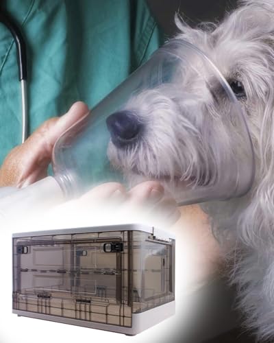 ENHEN Cough Breathing Incubator Treatment for Pet, Veterinary Clinics Nebulizer Medical Atomization Nest Box with Wheels, ? 5 Kg/ 11 Lbs Animal(White)