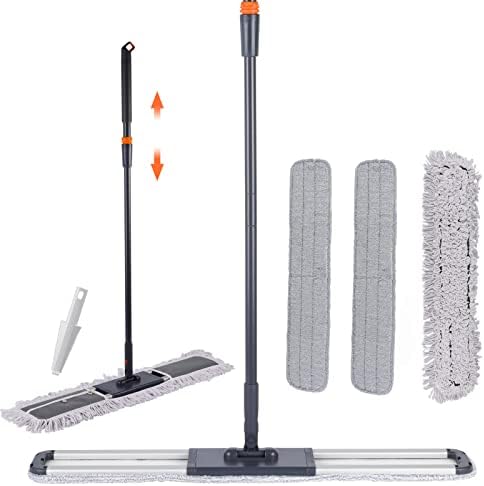 32" Large Wrestling mat mop Commercial Dust Mops for Floor Cleaning Push mop with Adjustable Handle for Company Hotel Household Cleaning Supplies