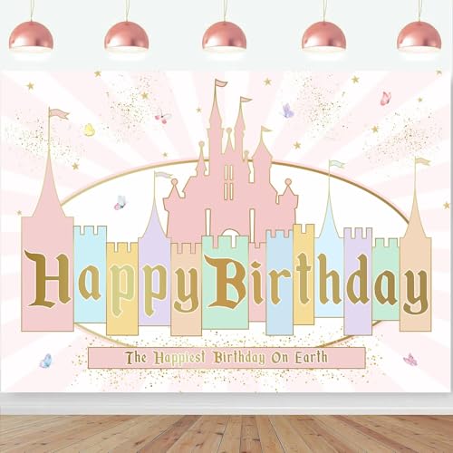 Fondo para fiesta Castillo de Princesa 1.5x0.9 m rosa miniatura 5