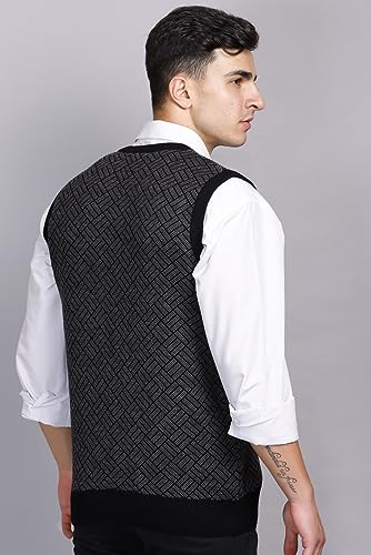 Image of GODFREY Woolen V Neck Sleeveless Half Sweater for Man Winter