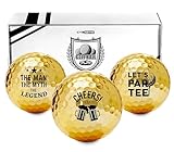 Cybgene Golf Gifts For Beer Lovers, Beer Gifts For Men/Women Golfers, Golf Balls Set, Perfect For Male/Female On Birthday, Christmas - Gold