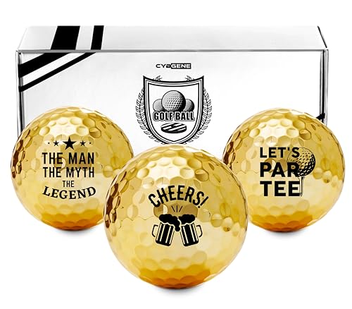 Cybgene Golf Gifts For Beer Lovers, Beer Gifts For Men/Women Golfers, Golf Balls Set, Perfect For Male/Female On Birthday, Christmas - Gold