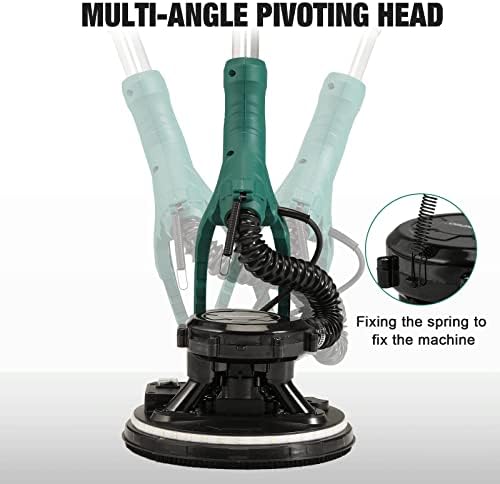 Bild 4 - POSENPRO Trockenbauschleifer, Wand & Deckenschleifer, 810W Wandschleifer mit LED und Teleskopstiel, 215mm Schleifsch, Faltbarem Griff, neigbarer Kopf, inkl. 18x Klett-Schleifscheiben