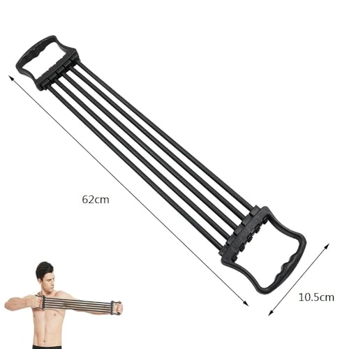 Brust Expander Fitness Verstellbarer Chest Expander Muscle Pull Exerciser für Heimfitness Krafttraining und Yoga (Schwarz)
