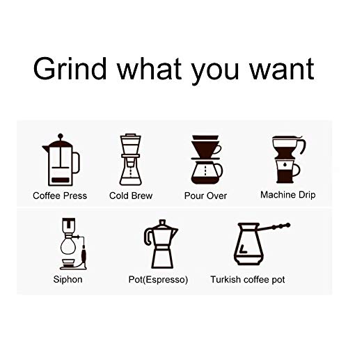 FECAMOS Kaffeemühle, Edelstahl, Glatte Rotation, dreht Sich reibungslos, Handmahlmaschine, Café für Zuhause für die… – Bild 6