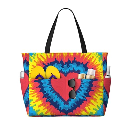 Teinture cravate arc-en-ciel sac de plage spacieux pour en finir avec le manque de place