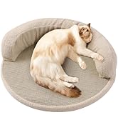 MABOZOO Sisal Cat Scratch Lounge with Pillow,Round Cat Scratcher Bed for Indoor Cats Grinding Cla...
