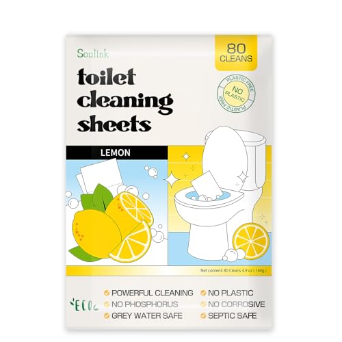 Soulink Toilet Cleaning Sheets - Plastic-Free, Liquidless, Toilet Bowl Cleaner