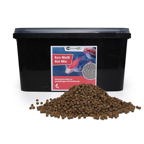 Carpline24 Eco Multi Koi Mix 2,5 kg 3 mm - Hochwertiges Koifutter mit Astaxanthin, Proteinreiches Fischfutter für Farbenprächtige Teichfische