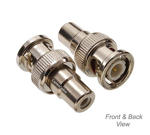 Adaptador coaxial RCA hembra a BNC macho 75 ohm AV-A02 miniatura 3