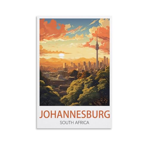 ORBANA Johannesburg South Africa Vintage Travel Poster 24x36inch(60x90cm) Canvas Print for Living Room, Bedroom, Dorm, Home, Office Wall Decoration