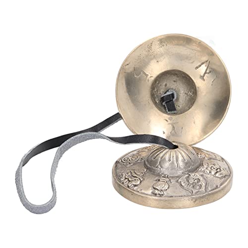 KOSDFOGE Tibetano Tingsha Meditação Sino Pequeno Cobre Puro Duplo Carrilhão Nepalês, 0,9 X 2,6 X 11,