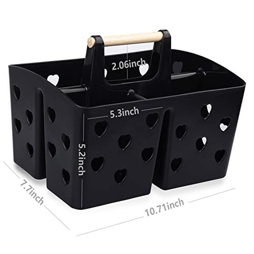 Anyoifax Portable Shower Caddy Plastic Shower Basket Organizer Divided Bathroom Caddy Storage Cleanning Caddy Tote with Handle for College, Dorm Room, Kitchen, Black by Anyoifax - Image 6