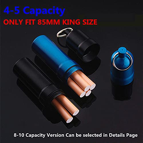 Roygra Cigarette Case, Joint Case For Regular And King Size, Can't Fit 100'S Size, Metal Waterproof Zinc Alloy - 5 Capacity (Black) #TOP1